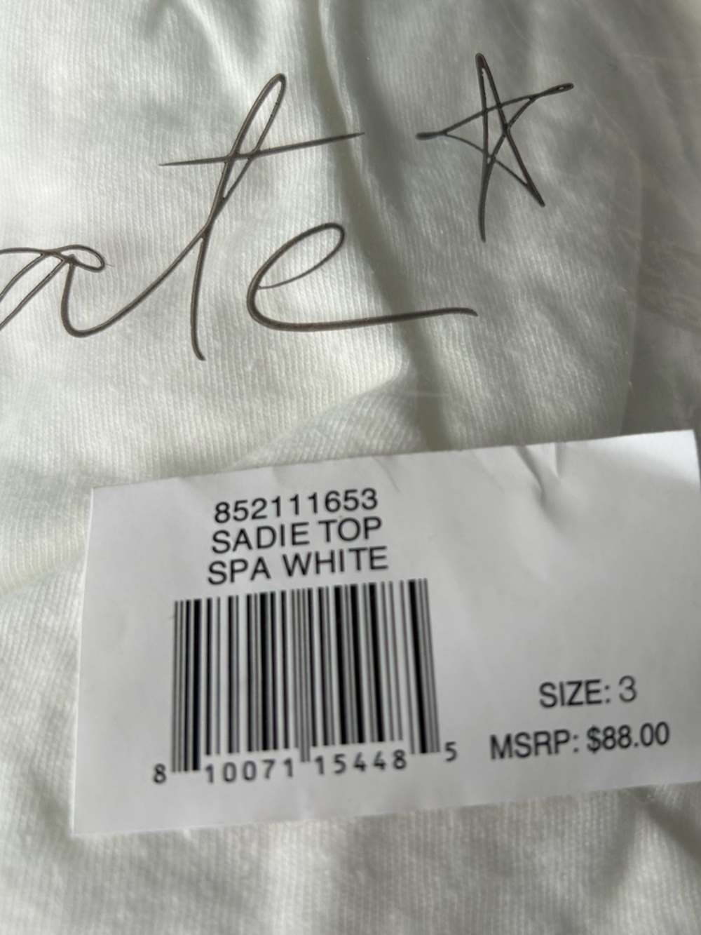 NWT Grey State Sadie Top Spa White $88. Excellent Size 3 / L - Picture 5 of 8